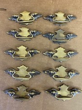 Vintage Brass Tone Bail Drawer Pull Handles Lot of 10 Furniture Hardware