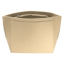 Purse Organizer Insert, Large Felt Handbag Organizer with Zipper, Beige