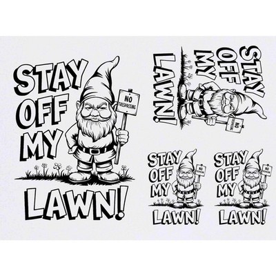 4 x ''Stay Off My Lawn'' Temporäre Tattoos / Transfers (TO00083034)