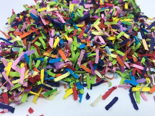50g/2cups CONFETTI SHRED TABLE SCATTER, PINÃTA FILLER. RANDOM BRIGHT RAINBOW MIX - Picture 3 of 7