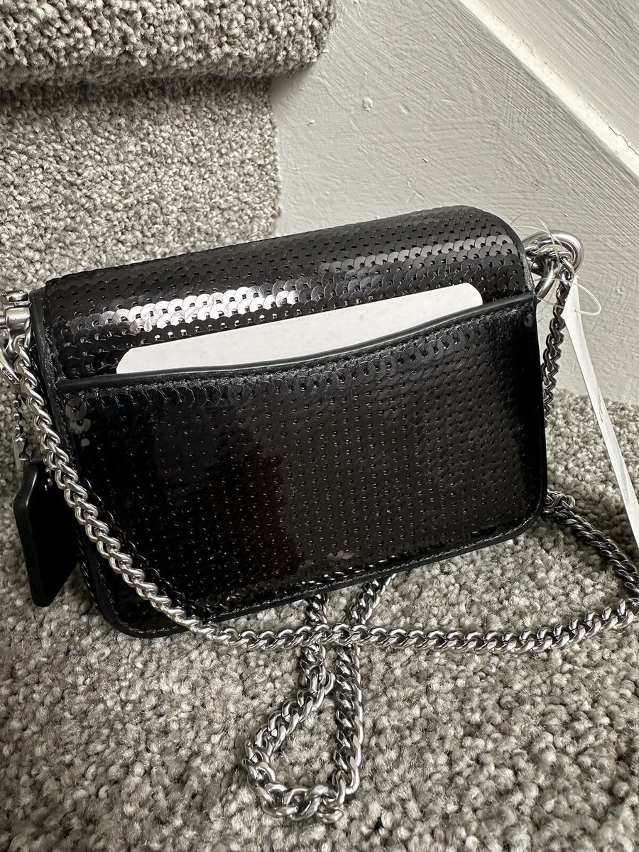Coach Studio Bag 12 With Sequins Silver/Black | eBay