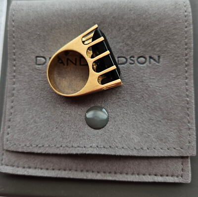 Dean Davidson Castle Ring Black Onyx / Gold   Size 7 