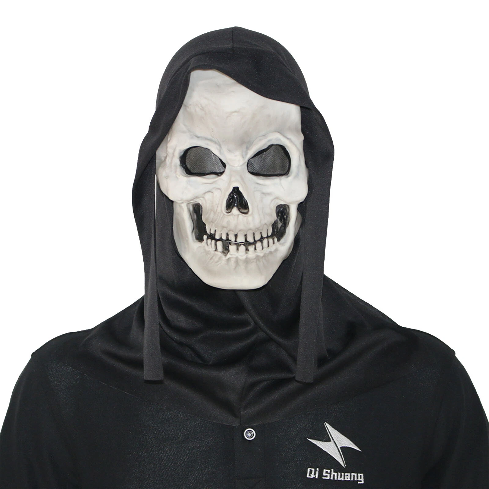 Skull Face Mask with Headscarf,Full Head Skeleton Mask,Horror Skeleton Mask