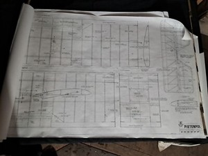 Model Airplane Large Printed Plan RC Scale Plane Drawing Pietenpol P17