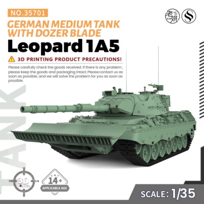 35701 1/35 Model Kit German Leopard 1A5 Medium Tank With Dozer Blade