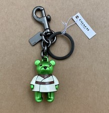 Authentic Star Wars X Coach Yoda Bear Bag Charm Key Chain Ring Fob NWT F78817