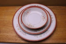 Empress China Japan Dinner Salad Plate or Fruit Bowl Red Border  Gold PICK ONE