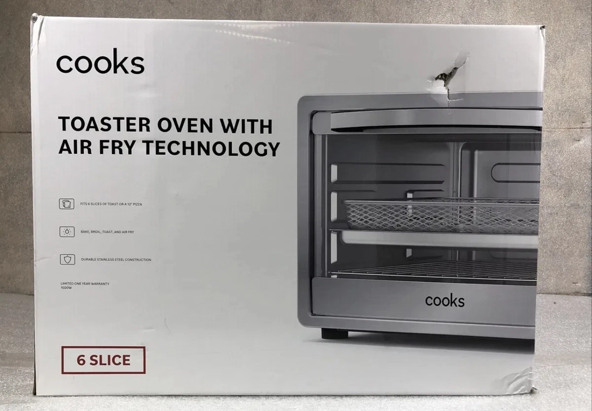 Cooks 6-Slice Brushed Stainless Steel Toaster Oven With Air Fry  22326/22326C, Color: Brushed Stainless - JCPenney