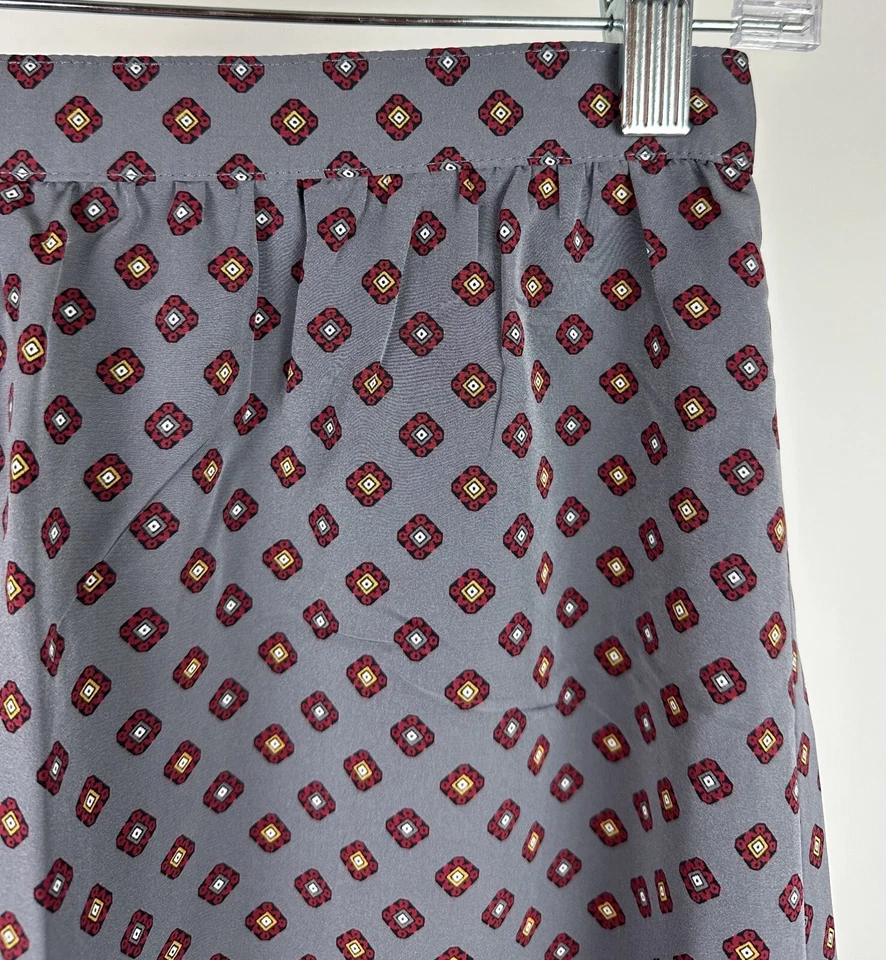 "Falda secretaria vintage años 80 25"" cintura alta medallón estampado cachemira midi preppy" Foto 3 de 4