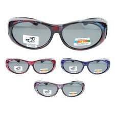 Womens Floral Print Antiglare Polarized No Glare 60mm Fitover Sunglasses