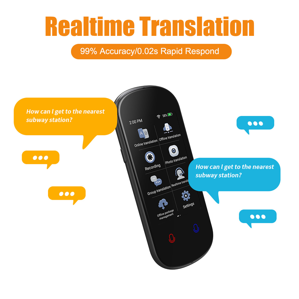 Two Way Translator Device,T10 PRO Language Translator Translator Device - View #3