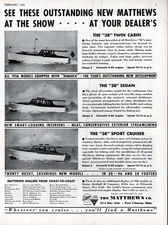 1936 MATTHEWS MOTORBOAT SEDAN YACHT TWIN CABIN CRUISER PORT CLINTON AD 6607