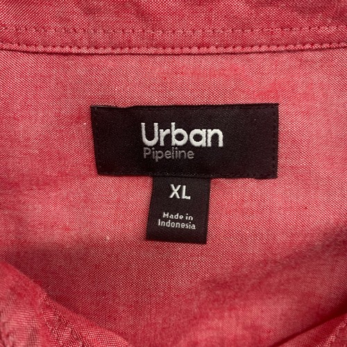 Urban Pipeline Button Up Shirt Mens XL Red Long Sleeve 2 Pocket Skater - Picture 8 of 14