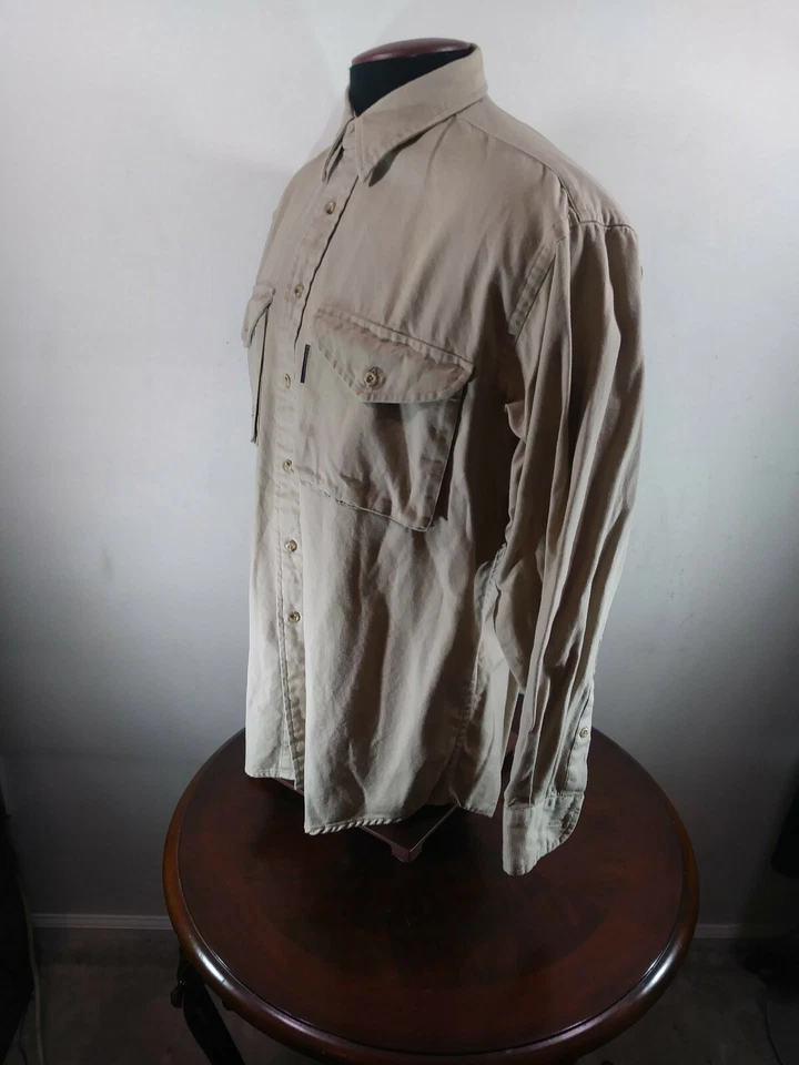 Pendleton Button Down Shirt Mens Medium Tan Cotton LS hiking outdoorsman - Image 3 of 4