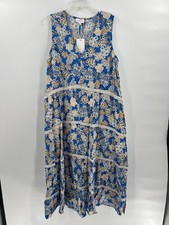 Maxi Dress by HEYSON with Crochet Trim in Blue new