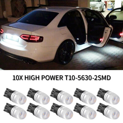 10Pcs 6V 6.3V T10 LED Bulb White W5W 194 2825 Classic Car Side Wedge Light Lamp