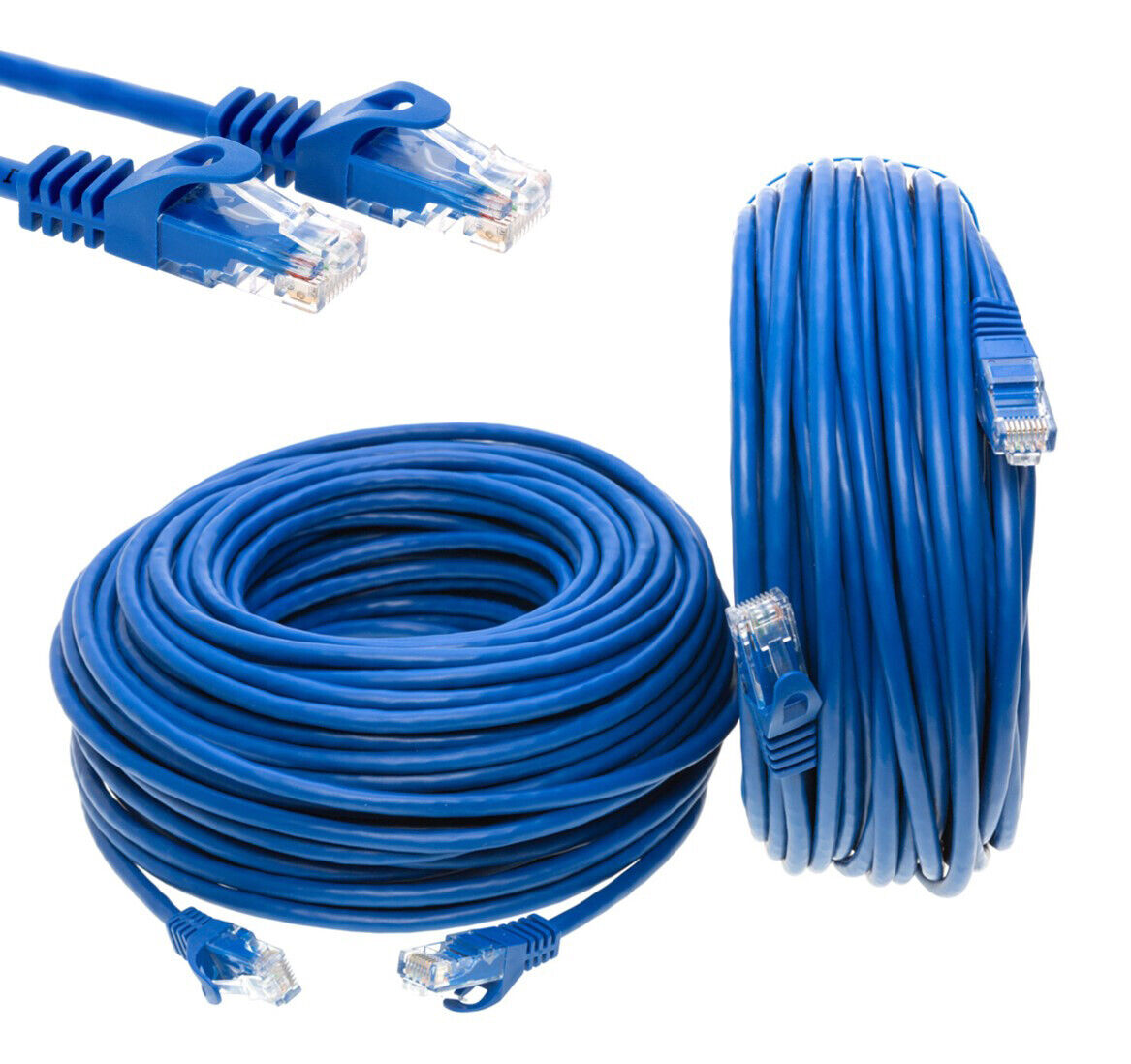 CAT6e&sol;CAT6 Ethernet LAN Network RJ45 Patch Cable Blue 25FT - 200FT Multipack LOT