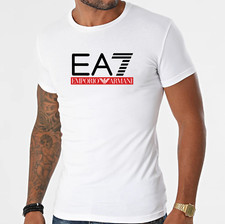 EMPORIO ARMANI White cotton T-shirt EA Men's Tshirt - Size M-3XL New