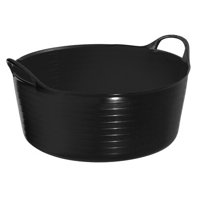 SCHWARZ 15lt Wanne Trug Flexible Aufbewahrung Transport Futter/Wasser Eimer Ideal im Garten