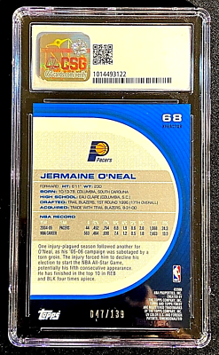 その他 2005 Topps Jermaine O'Neal auto PSA9 その他 2005 Topps Jermaine O'Neal auto PSA9 2005-06 Topps