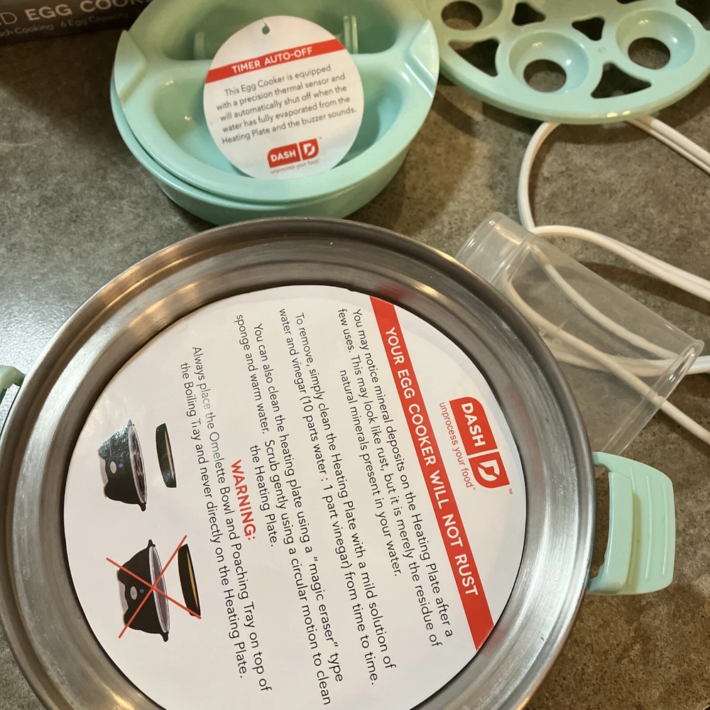 Dash Rapid Electric Egg Cooker with 6-Egg Capacity for Quick Meals