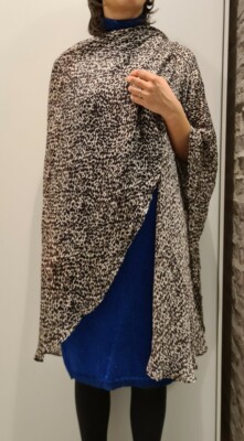 Cape Poncho Schal 100% Seide DIVA Boho chic Unikat Stola Geschenkidee Silvester 