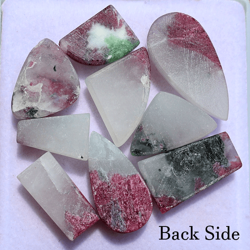 Rare 9 Pcs Natural Ruby In Quartz Untreated 13mm-26mm Mix Cabochon Gemstones Lot - Picture 9 of 12