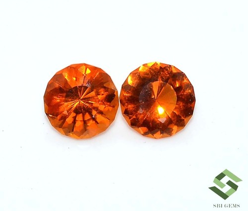 Natural Citrine Fancy Round Cut Pair 10 mm 6.72 CTS Untreated Loose Gemstones - Picture 6 of 6