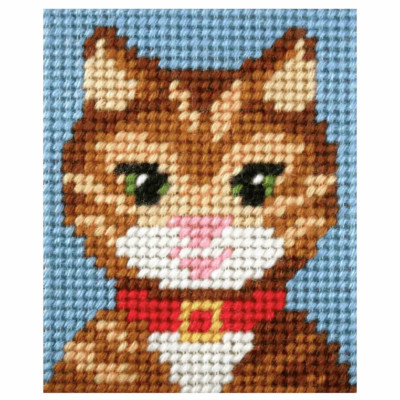 Orchideen-Nadelstich-Kit: Meine erste Stickerei: Tabby Cat