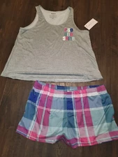 WOMEN’S JOYSPUN Rise and Shine TANK & SHORT SET PAJAMAS Sz S M XL 3X New