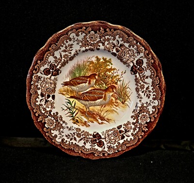 ROYAL WORCESTER GROUP PALISSY GAME SERIES 7'' WOODCOCK BIRD DESSERT PLATE