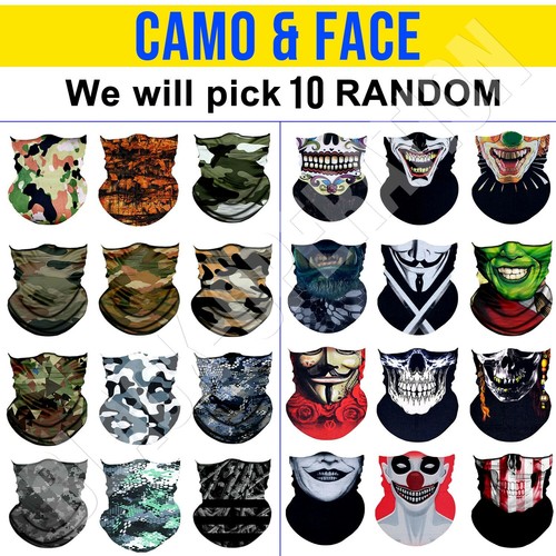 Neck Gaiter Balaclava Ski Fishing Bandana 10 Pack Wholesale Lot $9.95 $1 Each - Picture 18 of 239