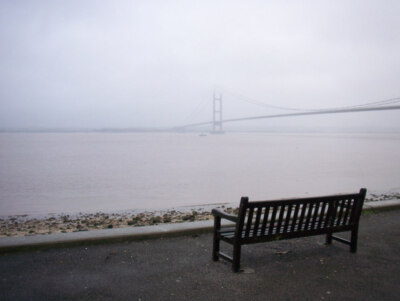 Foto 6x4 A Misty Humber View Hessle\/TA0326 Feiner Regen verdunkelt die Humbe c2008
