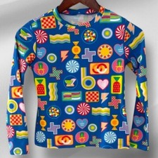 Crewcuts x KID MADE MODERN Swim Top Candy Printed Rash guard Girls Size 12