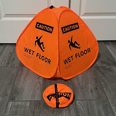 QTY 1 WET FLOOR Portable Safety Cone  14'' Pocket Sign by Novus Products