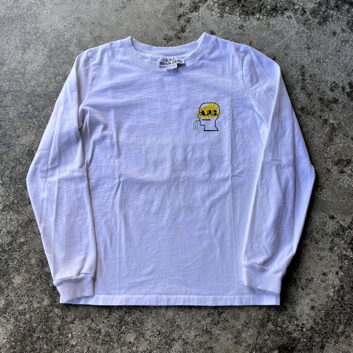 A.P.C. x Braindead Longsleeve Graphic Shirt Mens Size XS White 