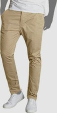  60 Galaxy By Harvic Men's Beige Straight Leg Chino Pants Size 34W 32L
