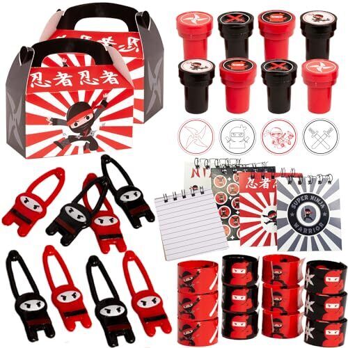 Tigerdoe Ninja Themed Party Supplies 60 Piece Set – Ninja Birthday Party Deco...