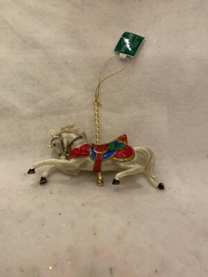 white Carousel Horse Ornament