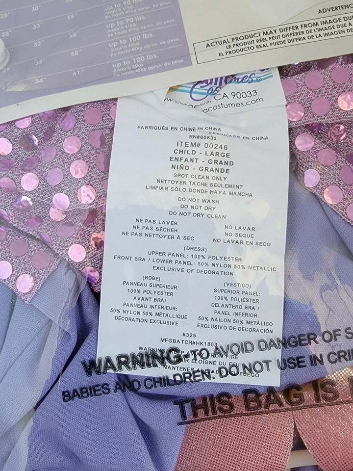 Disfraz California Niño Sirenita Disfraz Talla Grande Personajes Ven a Foto 3 de 4