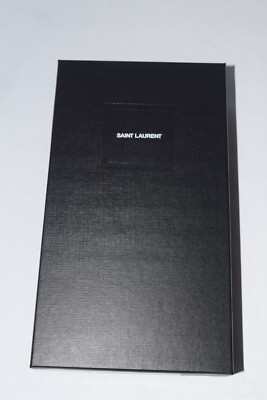 NEW! YSL Saint Laurent Monogram Luggage Tag Leather Brown Initial