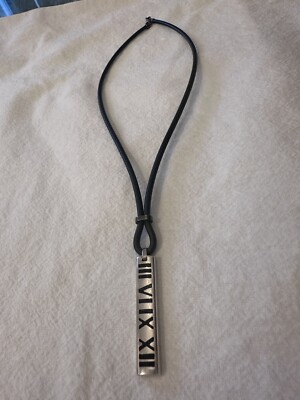 Authentic Tiffany Atlas Black Rubber Cord Necklace