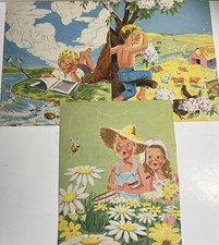Lot Of 3 Vintage Children  s Nursery Room Prints From 1947 12  X 9 3/4  