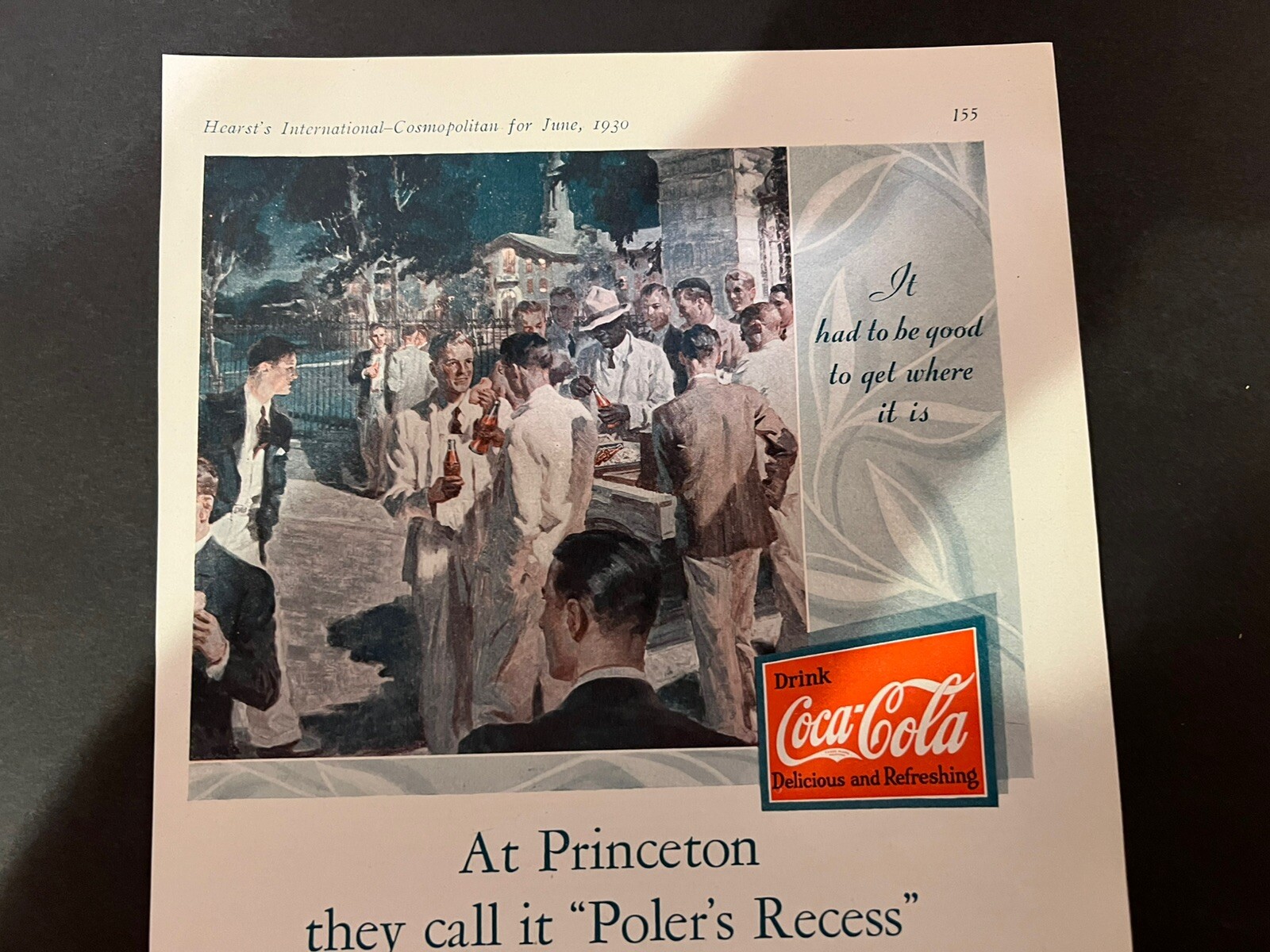 Vtg 1930s AD, Coca-Cola, Poler's Recess