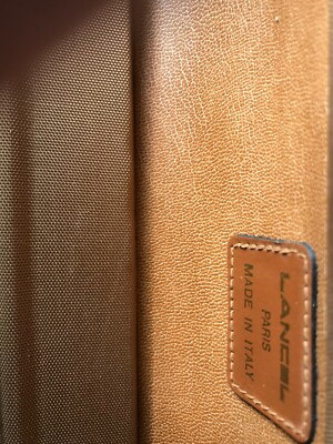 SAC A MAIN LANCEL CUIR ET TOILE ANCIENNE DE