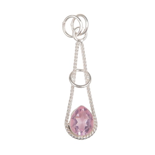 Pink Kunzite Ring, Handmade Ring, 925 Sterling Silver Ring, Emerald Cut