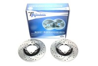 TA-TECHNIX SPORT-BREMSSCHEIBEN Set Va FÜR Hyundai Pony Mitsubishi Colt I