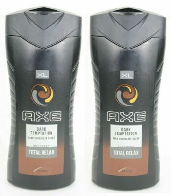 2 AXE Dark Temptation Body Wash Gel, Dark Chocolate Scent, Total Relax, 13.5 oz