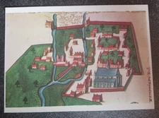 vtg postcard Belgium Grand Beguinage medieval art map unposted rare