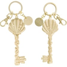 Disney Parks Princess Ariel Little Mermaid Key Keychain Gold New